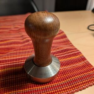 Wood-Handled Espresso Tamper with Stainless Steel Base